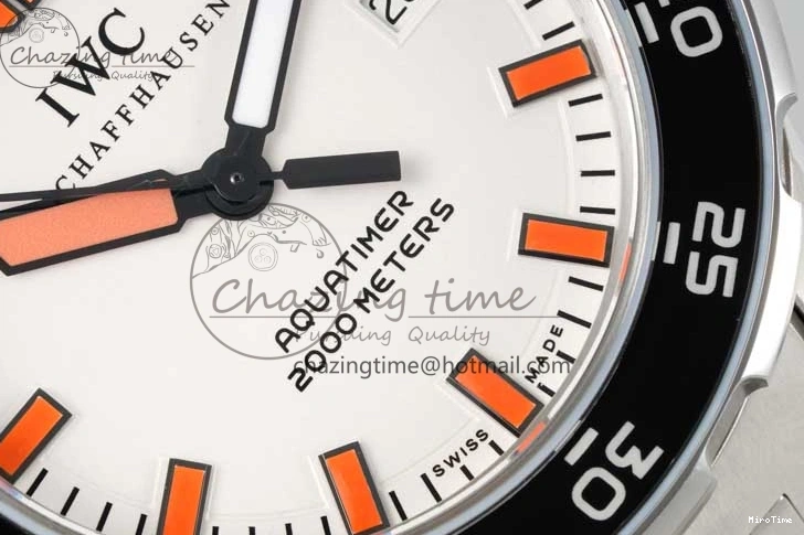 MIROTIME 0725 BestValue Aquatimer Automatic SS RSF 1:1 Best Edition White Orange Dial on SS Bracelet A 7072